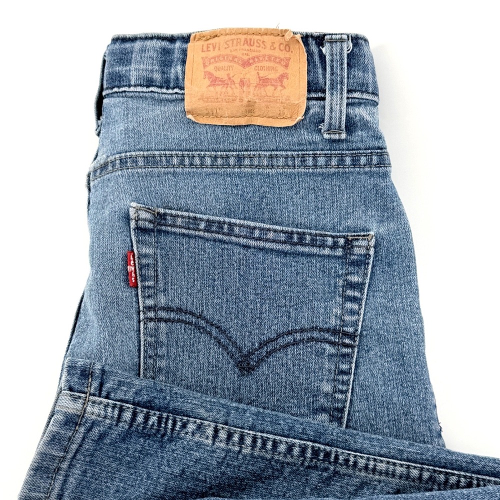 Levis 511 Slim Jeans Youth Size 14 Regular Blue Good Adjustable Waist Stretch